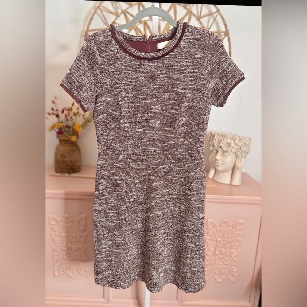 LOFT Marled Burgundy Mini‎ Dress